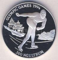 Bhután 1992. 300N Ag "Téli olimpia-gyorskorcsolya" Tanúsítvánnyal T:PP