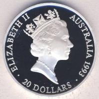 Ausztrália 1993. 20$ Ag "Olimpia-úszók" Tanúsítvány T:PP