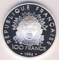 Franciaország 1994. 100Fr Ag "Olimpia-gerelyhajítás" Tanúsítvánnyal T:PP