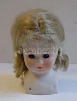 Régi porcelán babafej hajjal /old chinaware doll head 15 cm