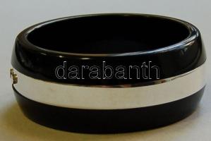 Fekete bakelit art deco karperec ezüst (Ag) betéttel