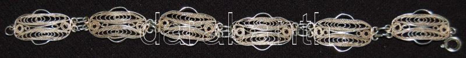 Ezüst (Ag) filigrán karlánc 10,14 gr