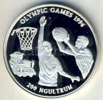 Bhután 1996. 200N Ag "Olimpiai játékok-kosárlabda" Tanúsítvánnyal T:PP