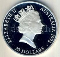 Ausztrália 1993. 20$ Ag "Olimpia-három atléta a dobogón" Tanúsítvánnyal T:PP
