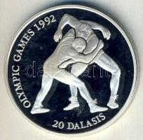 Gambia 1993. 20D Ag "Olimpia-bírkózás" T:PP