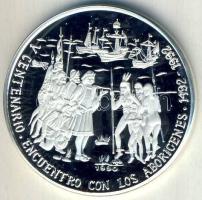 Kuba 1990. 10P Ag "500 éve találkozott Kolumbusz amerikai bennszülöttekkel" Tanúsítvánnyal T:PP