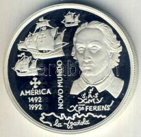 Portugália 1992. 200Esc Ag "Az Újvilág-Amerika" Tanúsítvánnyal T:PP