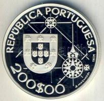 Portugália 1992. 200Esc Ag "Az Újvilág-Amerika" Tanúsítvánnyal T:PP