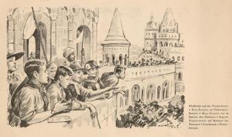 1933 Jamboree Budapest Hungaria 16 oldalas emlékfüzet Márton és Richter grafikákkal/Jamboree Gedenkh...