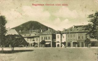 Nagybánya main square, eastern side with the shops of Rosenfeld and Herskovits