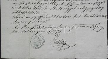 1789 Betáblázási okirat melyben Tolnai Festetics Ignác gróf aláírásával elismeri, hogy 3000 rajnai f...