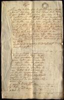 1828-1950 16 db főleg okmánybélyeges vagy szignettás okmány közte egy 29 oldalas okmány 1828-ból 7 db összefűzött szignettás papíron