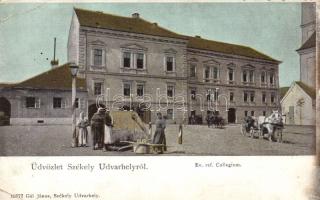 Székelyudvarhely Calvinist College with the shop of József Rudolf (EB)