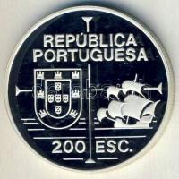 Portugália 1991. 200Esc Ag "Kalifornia felfedezése-Cabrilho" Tanúsítvánnyal T:PP