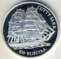 Maldív-szigetek 1993. 100R Ag "Cutty Sark hajó" T:PP