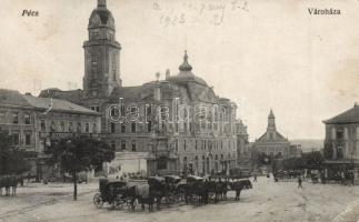 Pécs városháza Steiner Simon üzletével (EB)