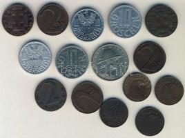 Ausztria 1924. 100K (4x) + 200K (6x) + 1000K + 1971-84. 10Gr (4x) T:1,2,3