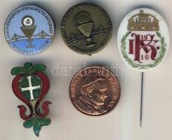 1938. "Eucharisztikus Kongresszus-Budapest" Br és zománcozott kitűző + II. János Pál emlékérem + 2db különböző kitűző T:2,3