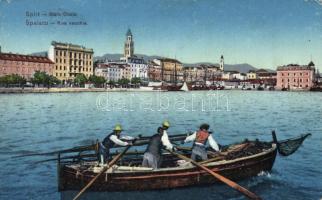 Split with fishing boat