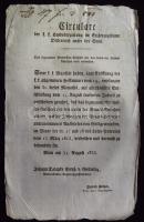 1762-1846 A Habsburg birodalom lottójátékai 20 darabos hirdetmény-gyűjtemény az állami sorsjátékokka...