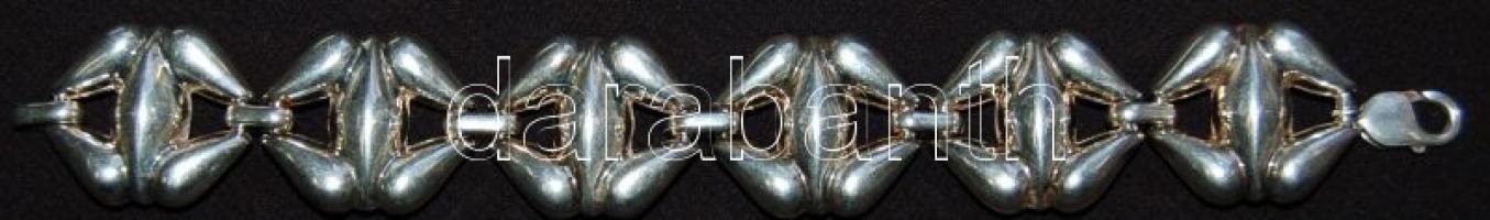 Extrém női ezüst (Ag) karlánc üreges szemekkel 52,17 gr