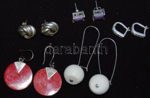 5 pár fülbevaló, közte ezüst (Ag), briós és korall br. 41,35 gr