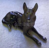Hollóházi jelzéssel ellátott porcelán kutya / Hollóházi chinaware dog figure 21x12 cm