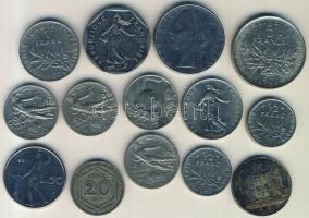 Franciaország 1965-1981. 1/2Fr (2x) + 1Fr (2x) + 2Fr + 5Fr + Olaszország 1918. 20c + 1912-21. 20c (4x) + 1929. 5L Ag + 1978-81. 50L + 100L T:2,3