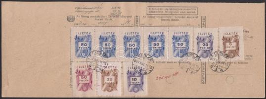 1947 Befizetési lap 275 Ft 80f illetékbélyeggel