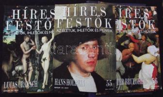 Híres festők folyóirat 64 db száma, részben saját borítójában