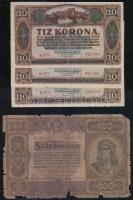 1920. 10K (3x) + 100K + Osztrák-Magyar Bank 1922. 1K, 10K, 20K, 100K, 1000K T:III,IV,V