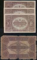 1920. 10K (3x) + 100K + Osztrák-Magyar Bank 1922. 1K, 10K, 20K, 100K, 1000K T:III,IV,V