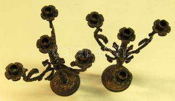 Fém 4 ágú gyertyatartó pár 37 cm