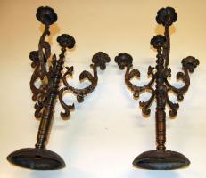 Fém 4 ágú gyertyatartó pár 37 cm