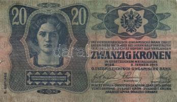 1912. 100K (2x) egyik román körbélyegzővel + 1913. 20K II. Kiadás + 1914. 50K + 1915. 10K (4x) lila ...