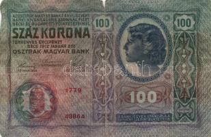 1912. 100K (2x) egyik román körbélyegzővel + 1913. 20K II. Kiadás + 1914. 50K + 1915. 10K (4x) lila ...