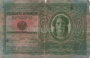 1912. 100K (2x) egyik román körbélyegzővel + 1913. 20K II. Kiadás + 1914. 50K + 1915. 10K (4x) lila ...