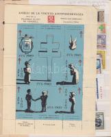 cca 1970 Egészségügy, gyrmekvédelem kb 70 darabos levélzáró gyűjtemény / Collection poster stamps: healthcare, children care