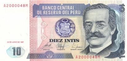 Peru 1987. 10I + 50I + 100I + 500I + 1988. 1000I + 1988.28.6. 5000I + 10.000I + 50.000I T:I