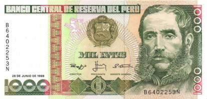 Peru 1987. 10I + 50I + 100I + 500I + 1988. 1000I + 1988.28.6. 5000I + 10.000I + 50.000I T:I