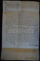 1780 Levél II József császár eredeti aláírásával Zafír Herodes peres ügyében  / Letter with autograp...
