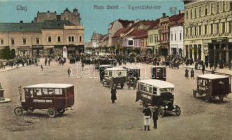 Kolozsvár Unity square with autobuses