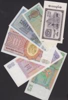 Burma 1965. 1K + 1972. 1K + 1973. 5K + 10K + 1986. 15K + 1986. 35K T:I,I-(egyiken két kis lyuk,tűzőg...