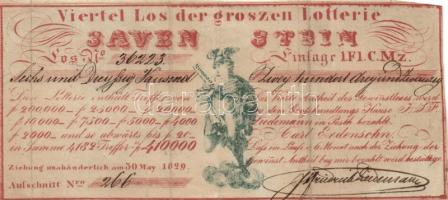 Ausztria 1829. Saven Stein Lotterie (Sorsjegy) 1Fl árban! T:3 R!