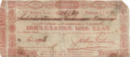 Ausztria 1833. Schneeberg und Laas / Mathias Guttman (Pest) Lotterie (Sorsjegy) T:3- javítva