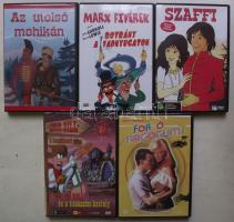 5 db klf eredeti DVD: Szaffi, Botrány a vadnyugaton, Az utolsó mohikán, Coco Bill, stb.