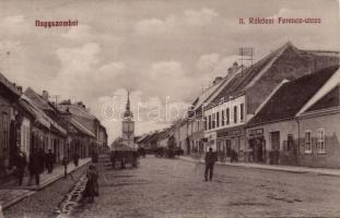 Nagyszombat Rákóczi street with the shops of Simon Wetzler and Mór Haas