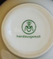 Aranyozott porcelán teás kancsó és egy kis Leipzig porcelán váza