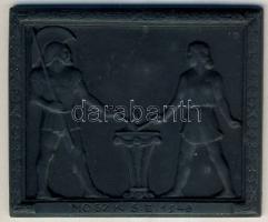 1948. Magyar Országos Szövetkezeti Központ Sport Egyesületének szürke-fém díjplakettje T:2