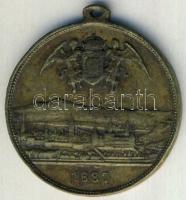 1896. Magyarország ezeréves fennállása és Ős Budavára emlékének Br medálja T:2 ph.